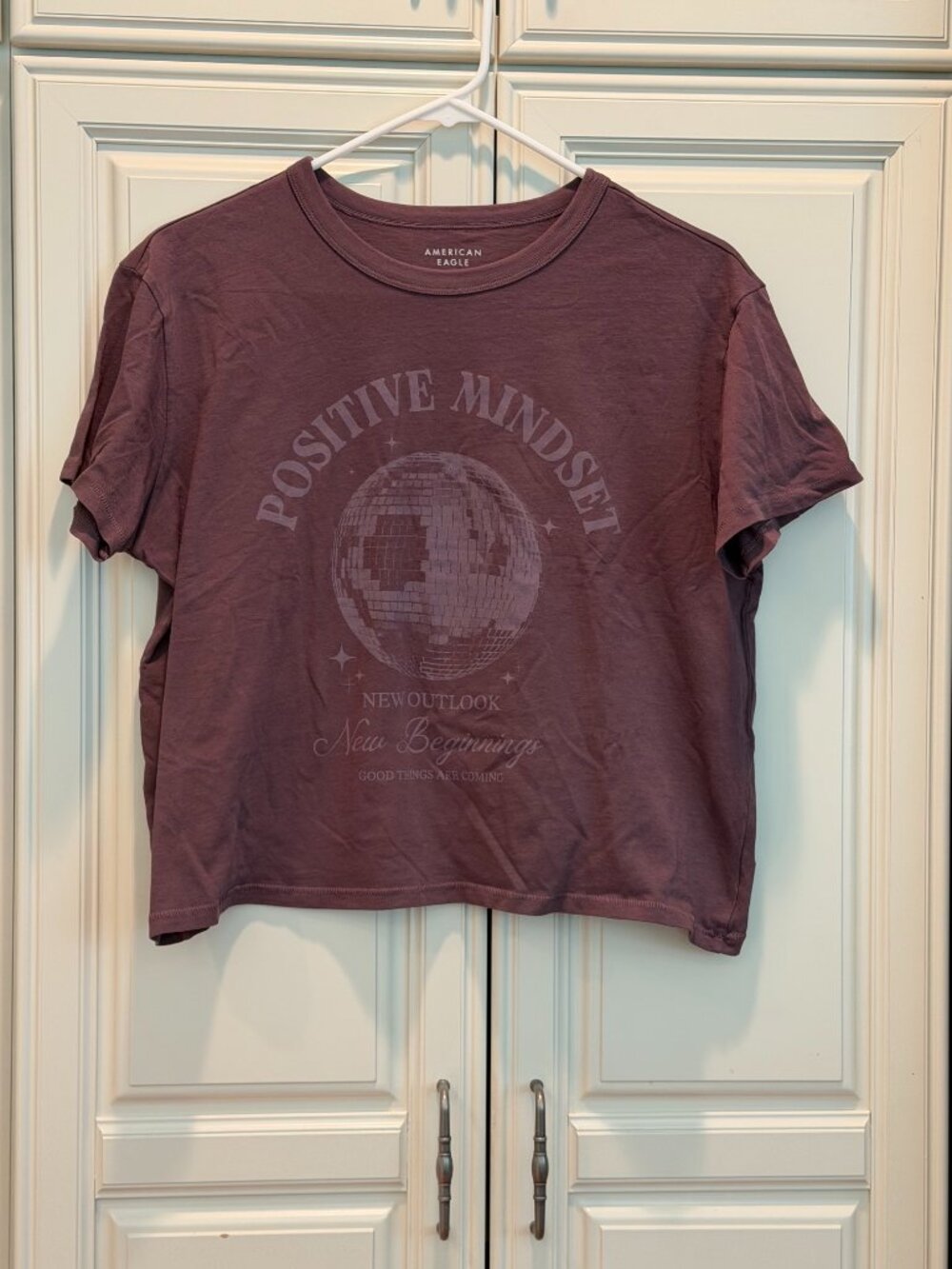 NWT American Eagle "Positive Mindset" Graphic Tee - Mauve MEDIUM